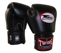 Перчатки боксерские TWINS для муай-тай (черные) 10 oz BGVL-3